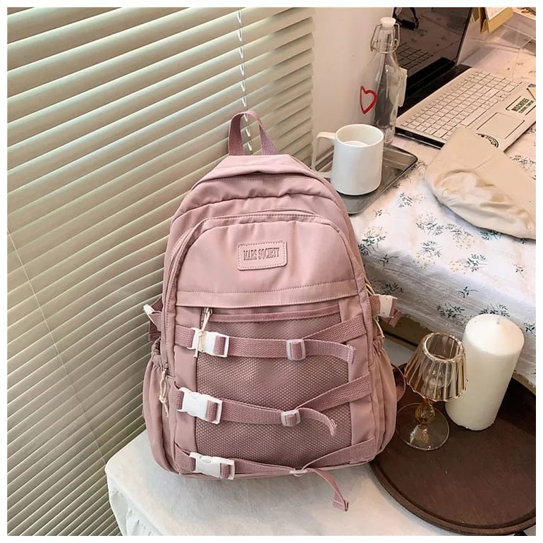 Baru Populer 2021 Ransel Korea Murah Tas Punggung Perempuan Dewasa Sederhana Backpack Laptop Komputer Ringan Kuliah Kerja Sekolah Back Pack Wanita Remaja Pria Gendong Cewek Cowok Kasual Model Kekinian-1