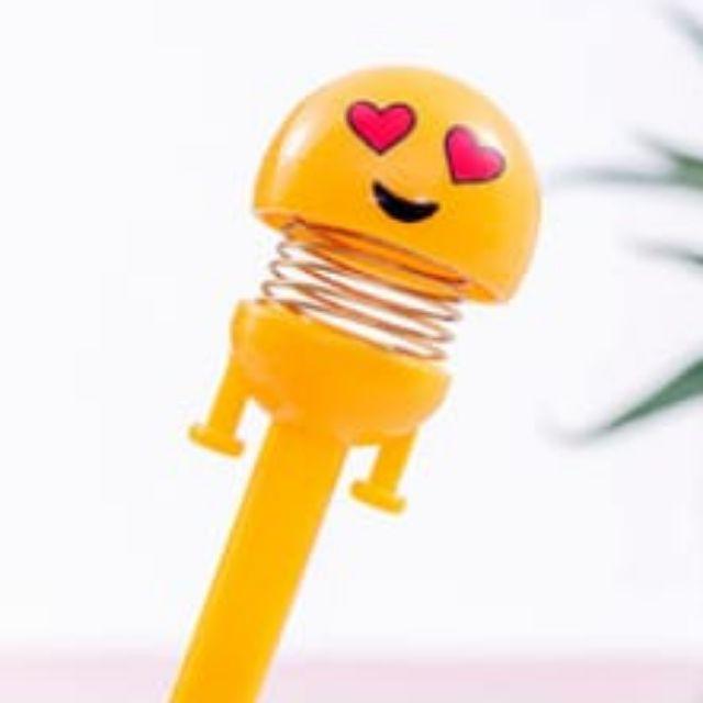 Pena Emoticon Per Karakter Unik Lucu Emoji Karakter Smile Spring Doll Pen Import Pulpen Motif-1. Mata ❤