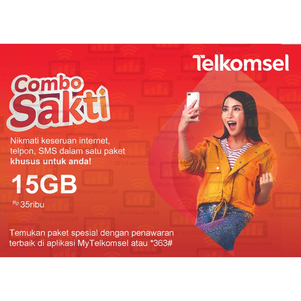 Kartu Perdana Sakti Combo Telkomsel 15GB 35rb