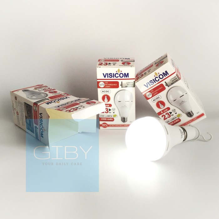 Lampu bulb emergency baterai VISICOM 23W sentuh nyala 23 w lampu magic