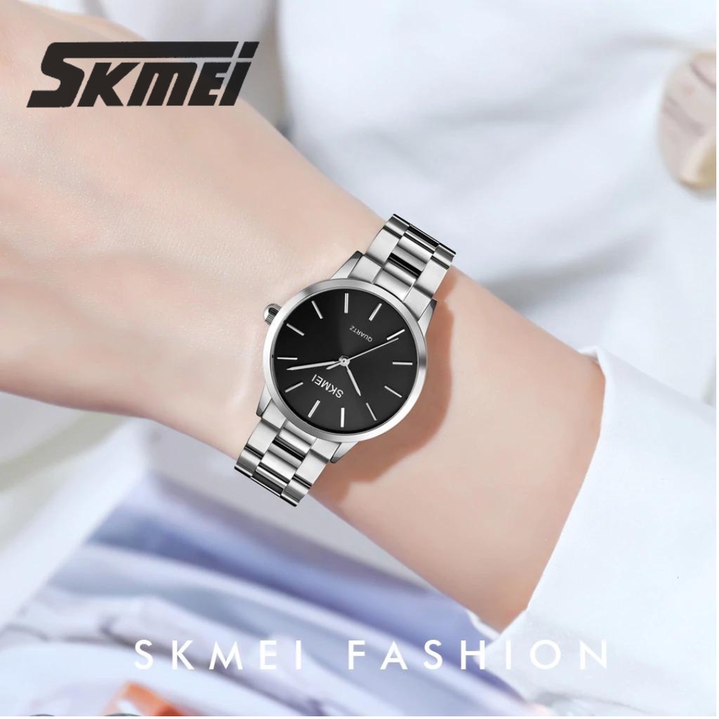 Jam Tangan Pria dan Wanita SKMEI 1694 Analog Tali Stainless Jam Tangan Pasangan Terbaru