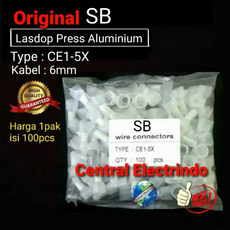 Lasdop Press CE1-5X (6mm) Transparan SB Aluminium 100pcs per pack.
