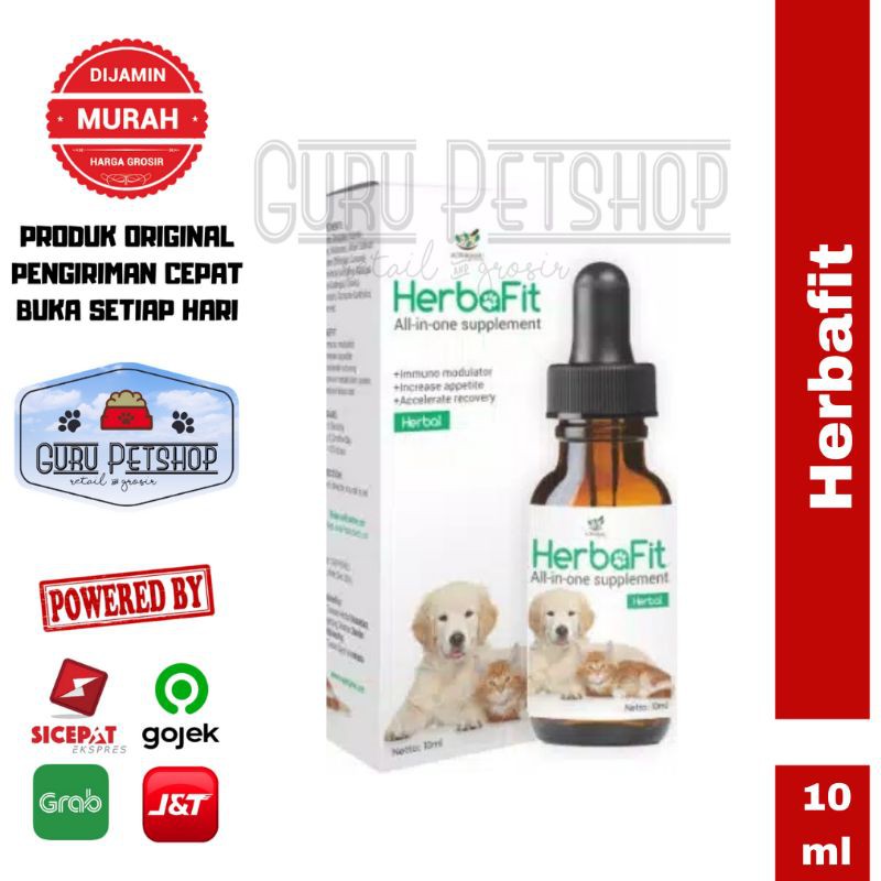 Herbafit 10ml / Multivitamin Suplement Anjing Kucing / Penambah Nafsu Makan Kucing Anjing