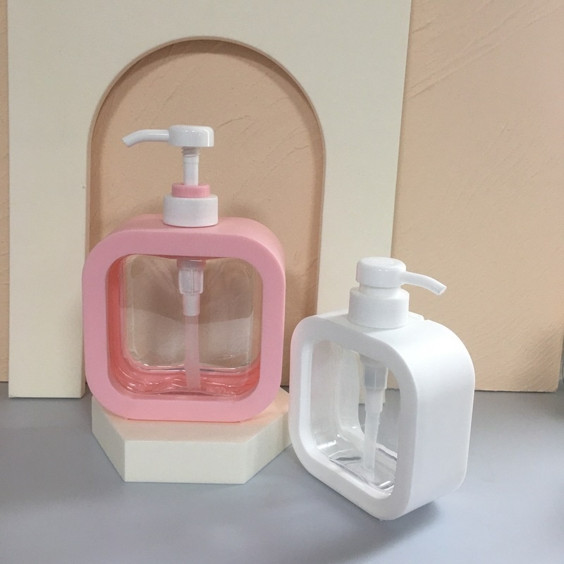 Botol Dispenser Lotion Sampo Gel Model Transparan Dapat Digunakan Kembali Ukuran 300 / 500ML Untuk Kamar Mandi