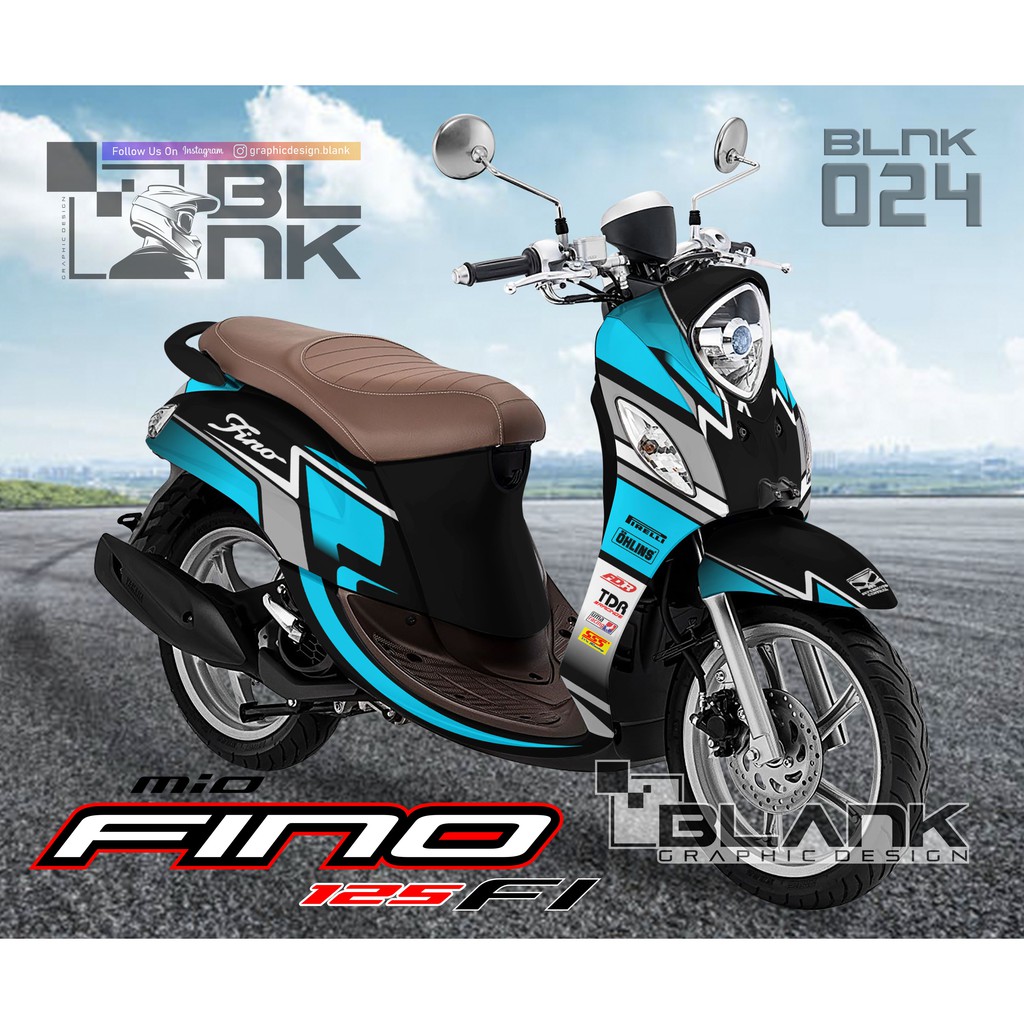 Jual Sticker Motor Fino 125 FI BLNK 024 Sky Blue Indonesia Shopee Indonesia