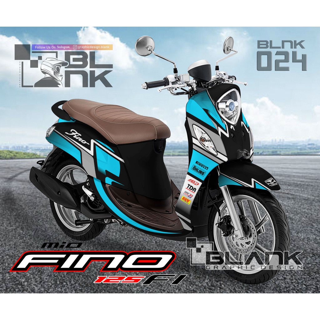 Stiker Decal Motor Fino 125 FI - BLNK-024 Sky Blue