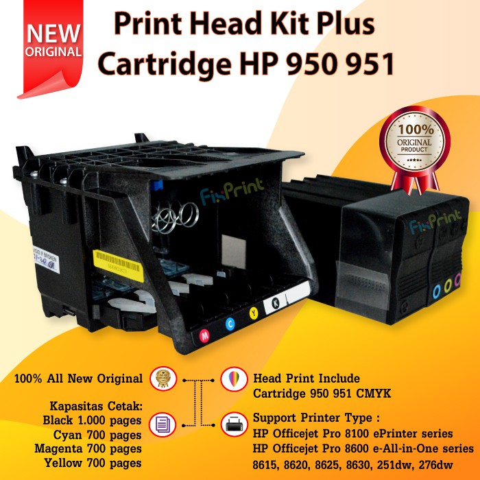 Head Kit Printer HP Officejet Pro 8100 8600 8610 8620 Ink HP 950 951