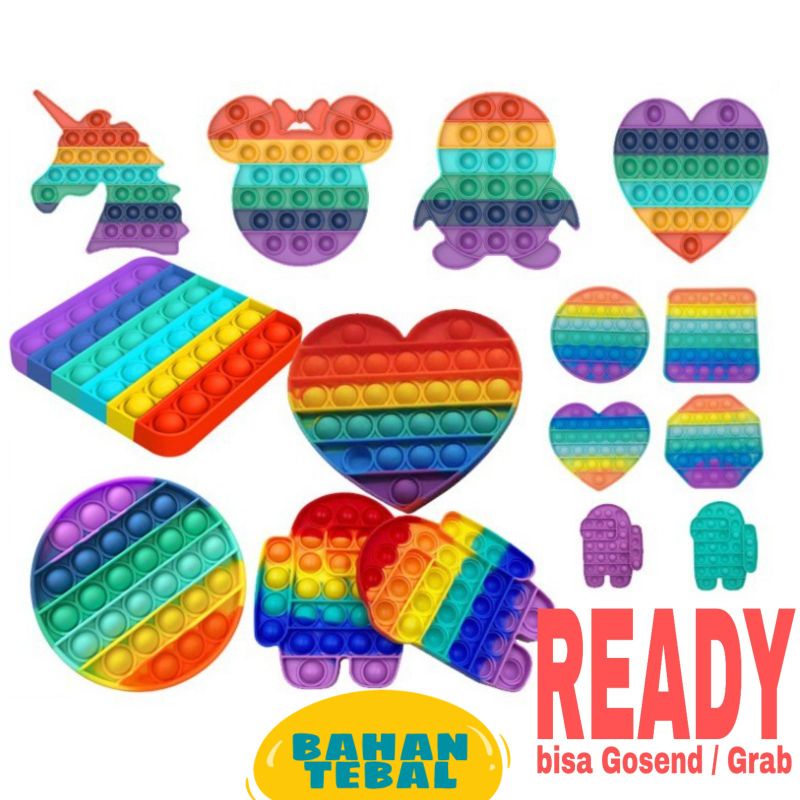 POP IT Among Us Rainbow / pop it fidget toy among us MURAH