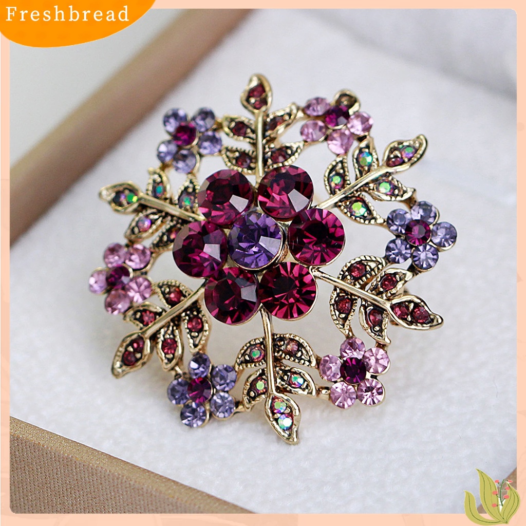 Terlaris Fashion Women Snowflake Floral Circle Rhinestone Brooch Pin Christmas Jewelry