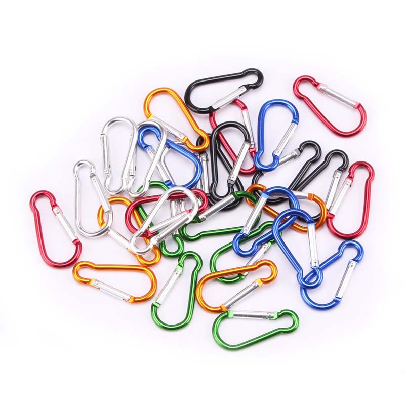 5 Pcs Gantungan Kunci Carabiner D-Ring Bahan Metal Warna Campur Untuk Tas Backpack