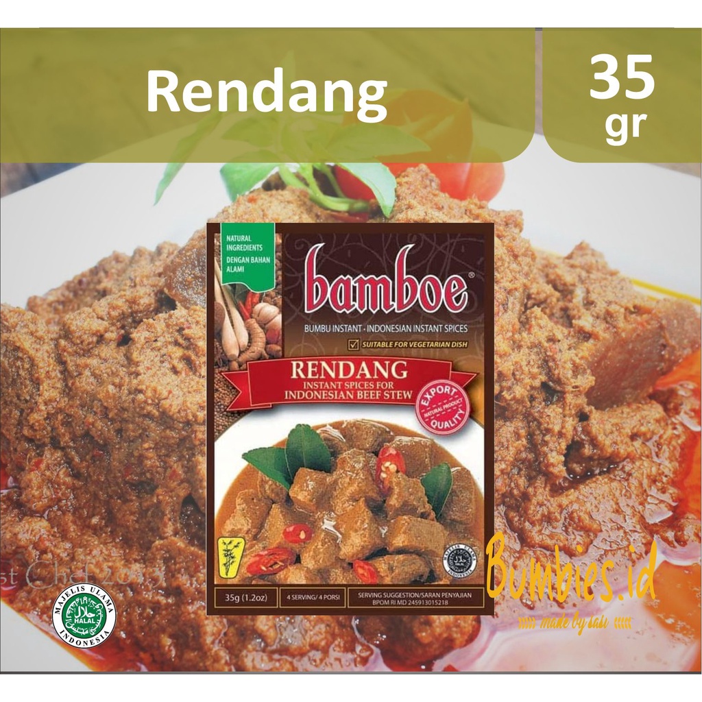 Bumbu Bamboe Rendang | Spice Mix for Indonesian Rendang | Bumbu Instant rendang