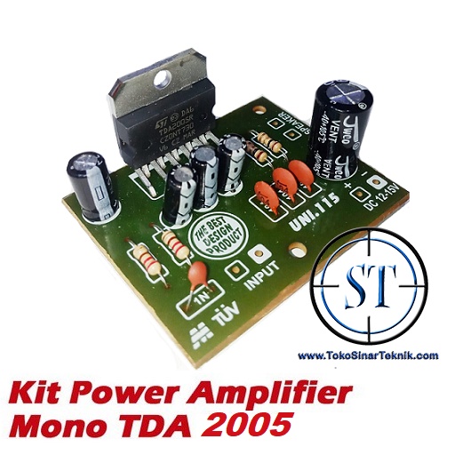 Kit Power Mono TDA 2005 20W Bridge Power Amplifier Mini IC TDA2005 (Mono) 12VDC Aux 20 Watt RMS