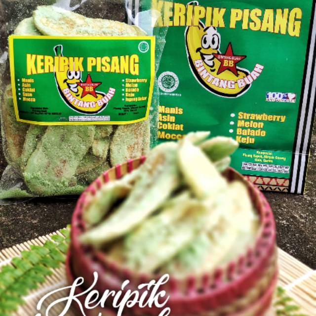 

Keripik pisang bintang buah rasa melon