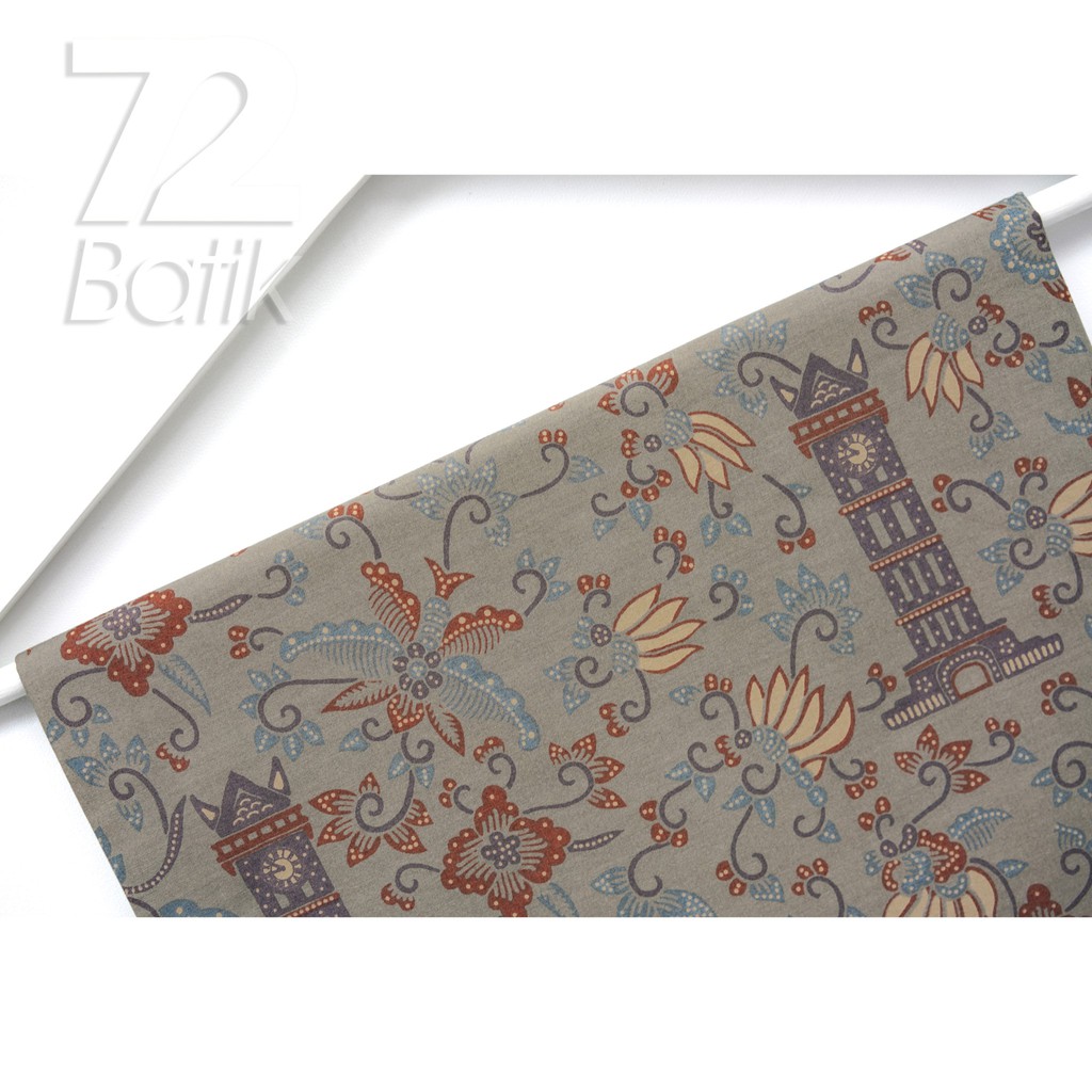 KEMEJA BATIK PRIA Lengan Pendek Slimfit Premium Motif Jam Warna Hijau Abu 725772 Cap 72 - Baju Kemeja Atasan Pakaian Setelan Batik Pria Cowok Laki Laki Remaja Keluarga Kantor Lengan Pendek Modern Slimfit Slim Fit Premium Kekinian