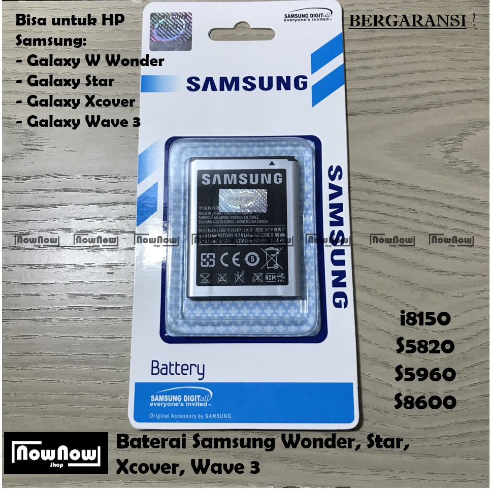 Baterai Samsung Galaxy Wonder I8150 - Star S5820 - XCover S5690 - Wave 3 S8600 Original Batre SEIN