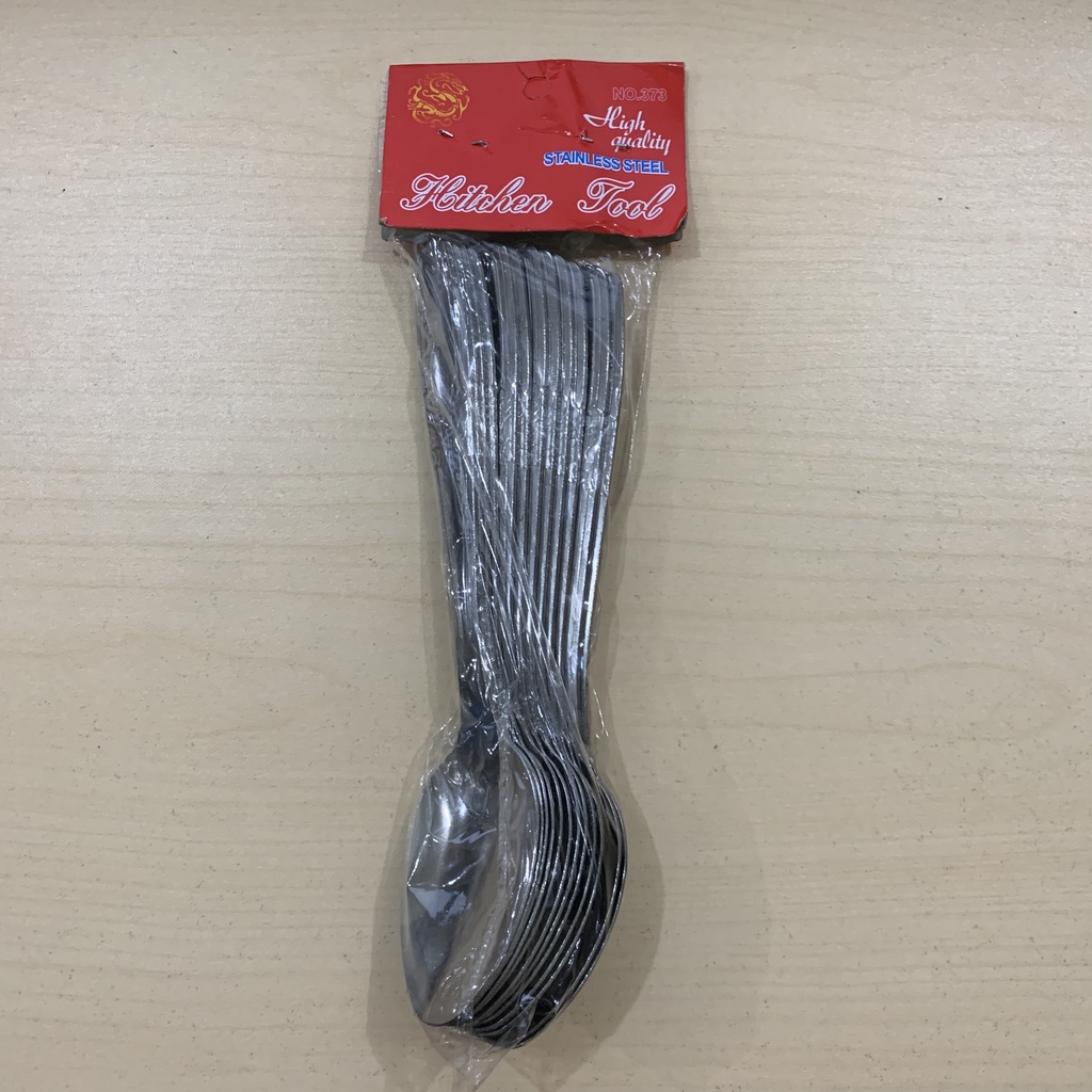 [BISA COD] PROMO Sendok Makan Isi 12 Pcs Stainless Tebal 373 30gr Anti Karat Bahan Tebal Murah Terjangkau