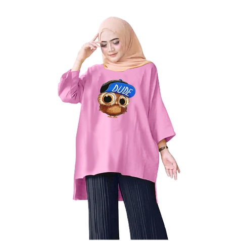 Tunik Jumbo Burung Hantu 02 Owl / Atasan Wanita XL-XXL