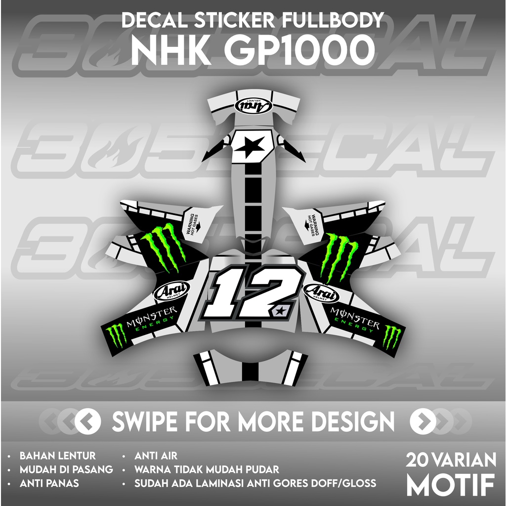 Sticker Decal Helm NHK GP1000 Motif maverik vinalles 2021 | DECAL HELM | DECAL HELM FULL BODY
