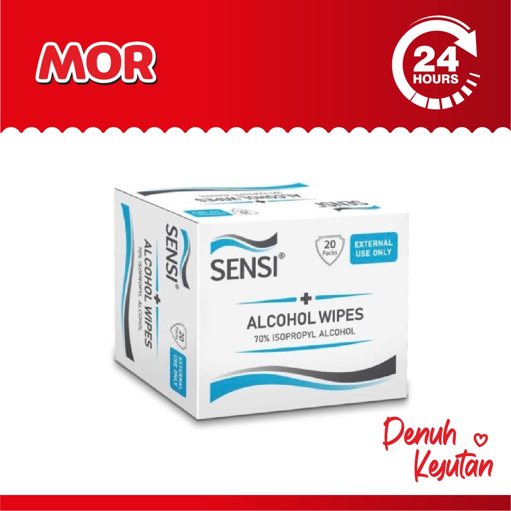 SENSI Alcohol Wipes Box Tisu Basah Antiseptik Alkohol 20s