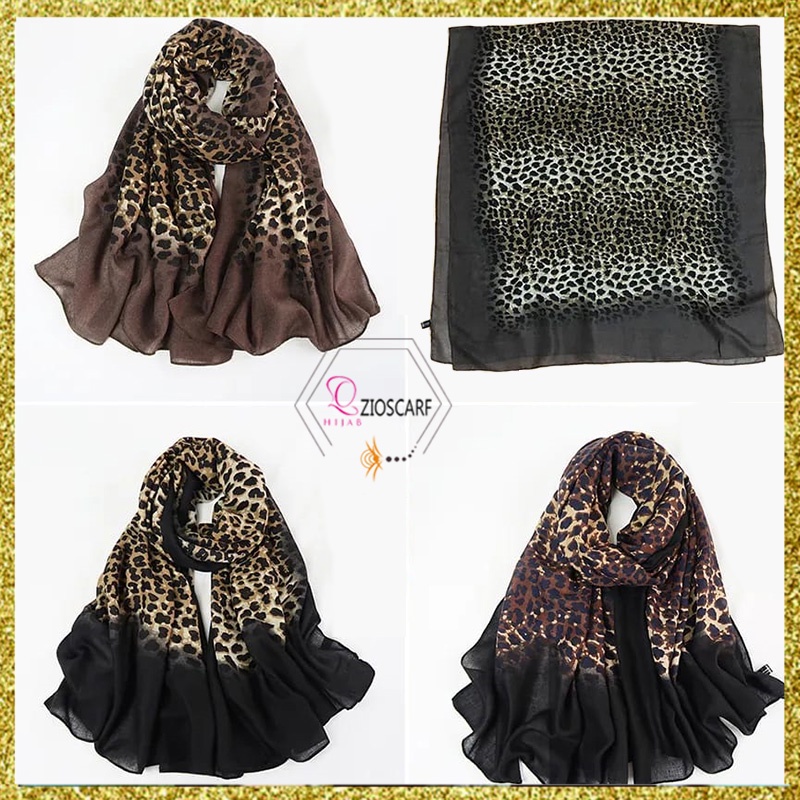 PASHMINA MOTIF LEOPARD RANTAI PREMIUM P533 HIGH QUALITY IMPORT ZIOSCARF syal kantor