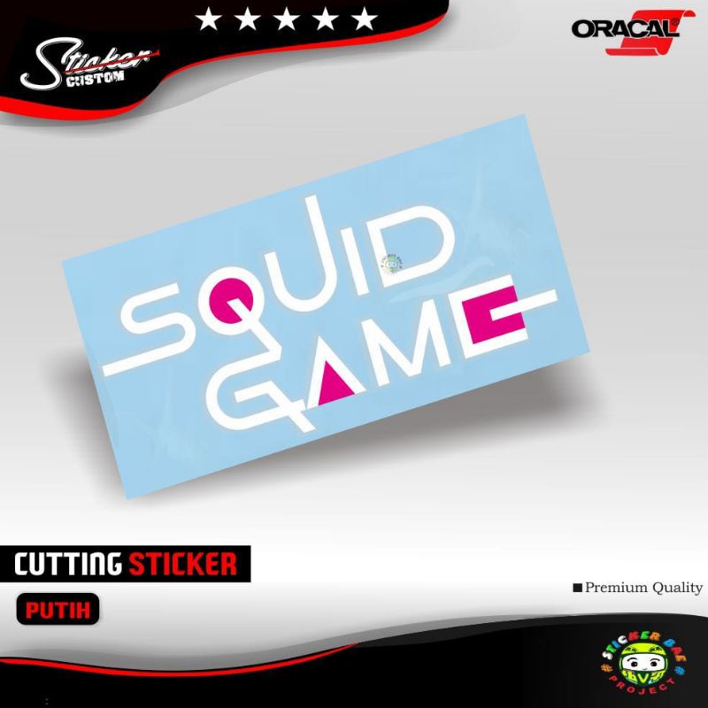 Stiker squid game sticker cutting timbul