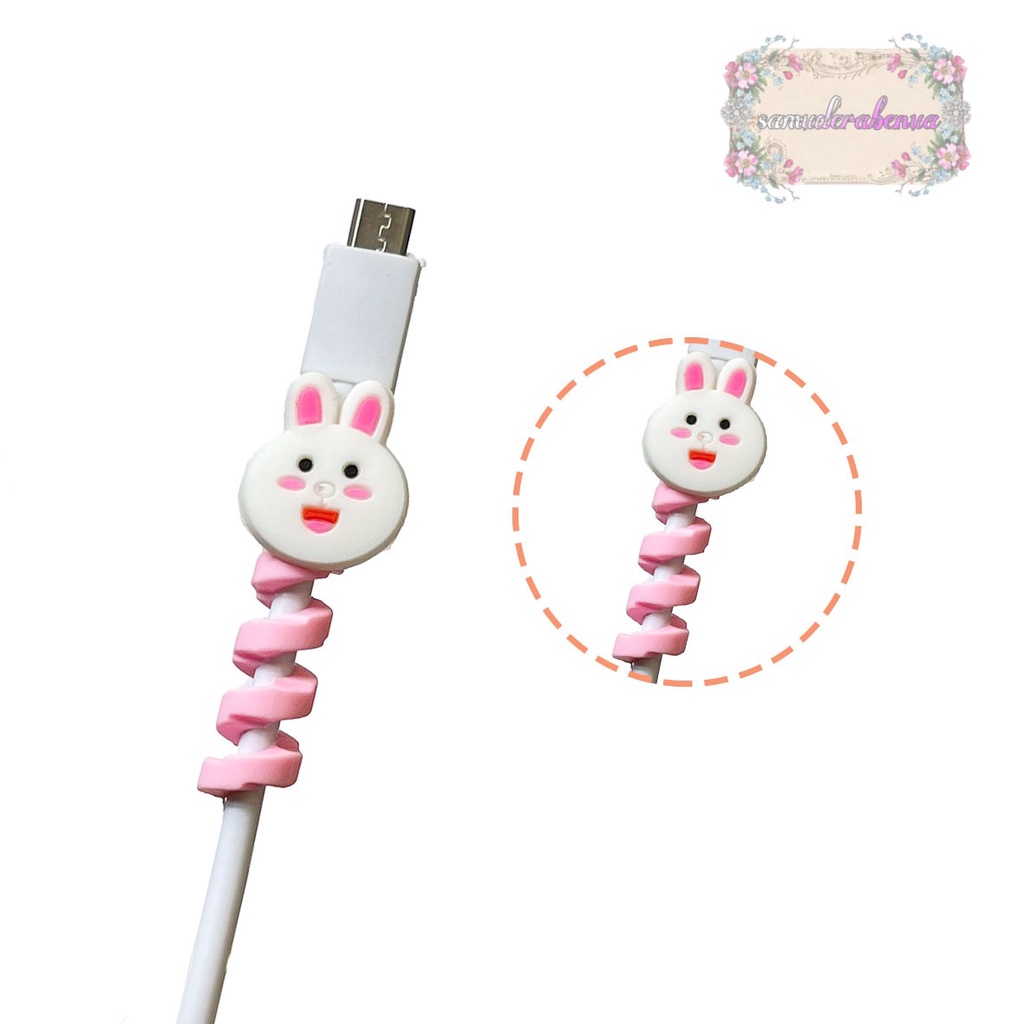 Cable Saver TWIST Cable Protector SPIRAL Pelindung Ujung Kabel karakter android SB3717