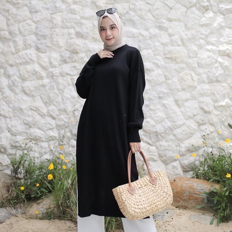 LONG TUNIK RAJUT BELAH