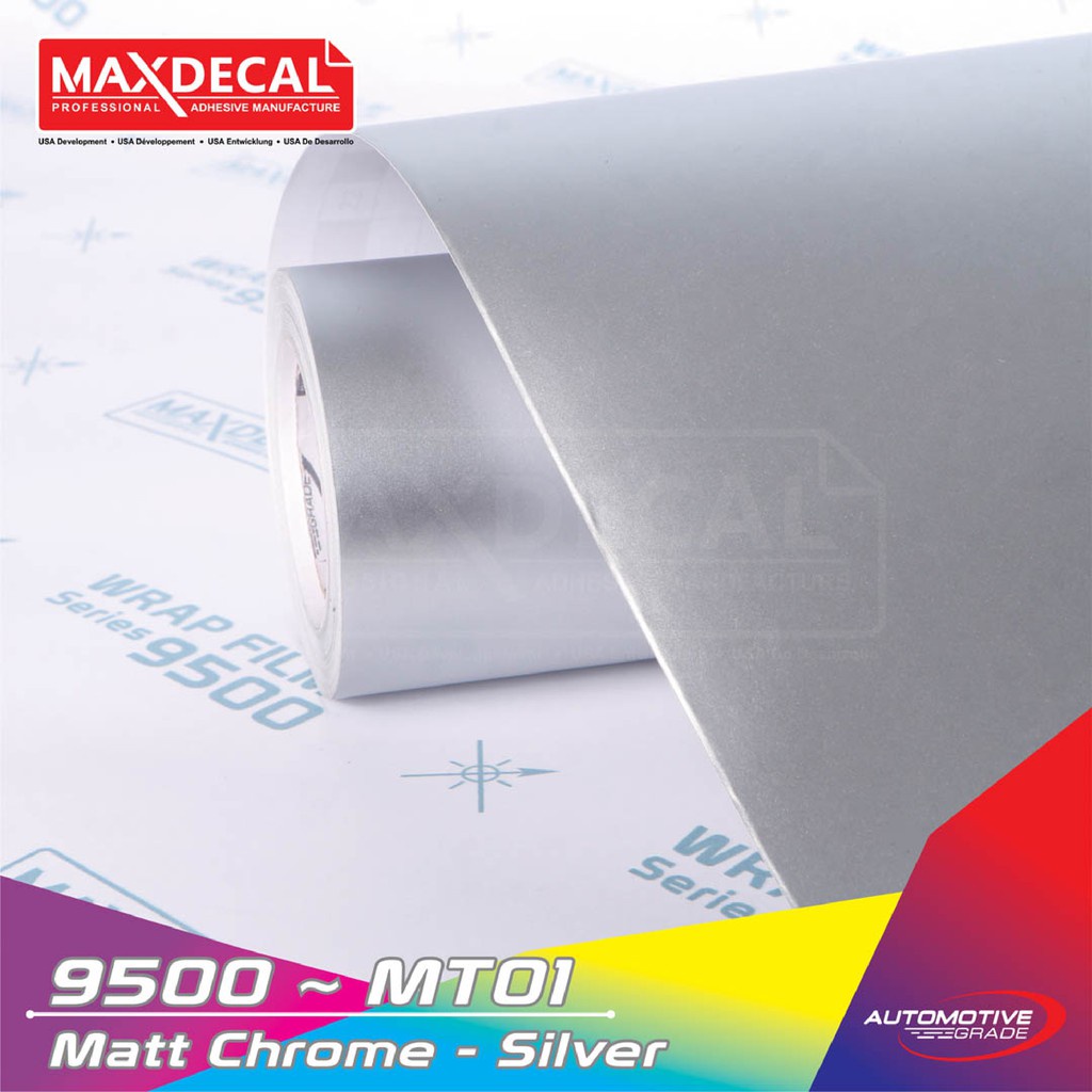 Maxdecal 7600 SMC01 Super Matte Chrome Silver, Evolution Wrap Series Sticker, Roll 50cm x 9m