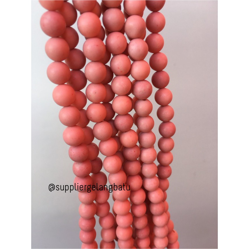 bahan soft pink pirus 8mm natural phyrus aksesoris gelang kalung howlite ping batuan bead spacer