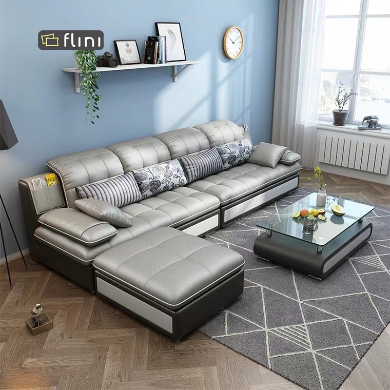 Sofa Minimalis Ruang Tamu Modern Gratis Bantal dan Puff Fullset Meja dan Kaca Bergaransi