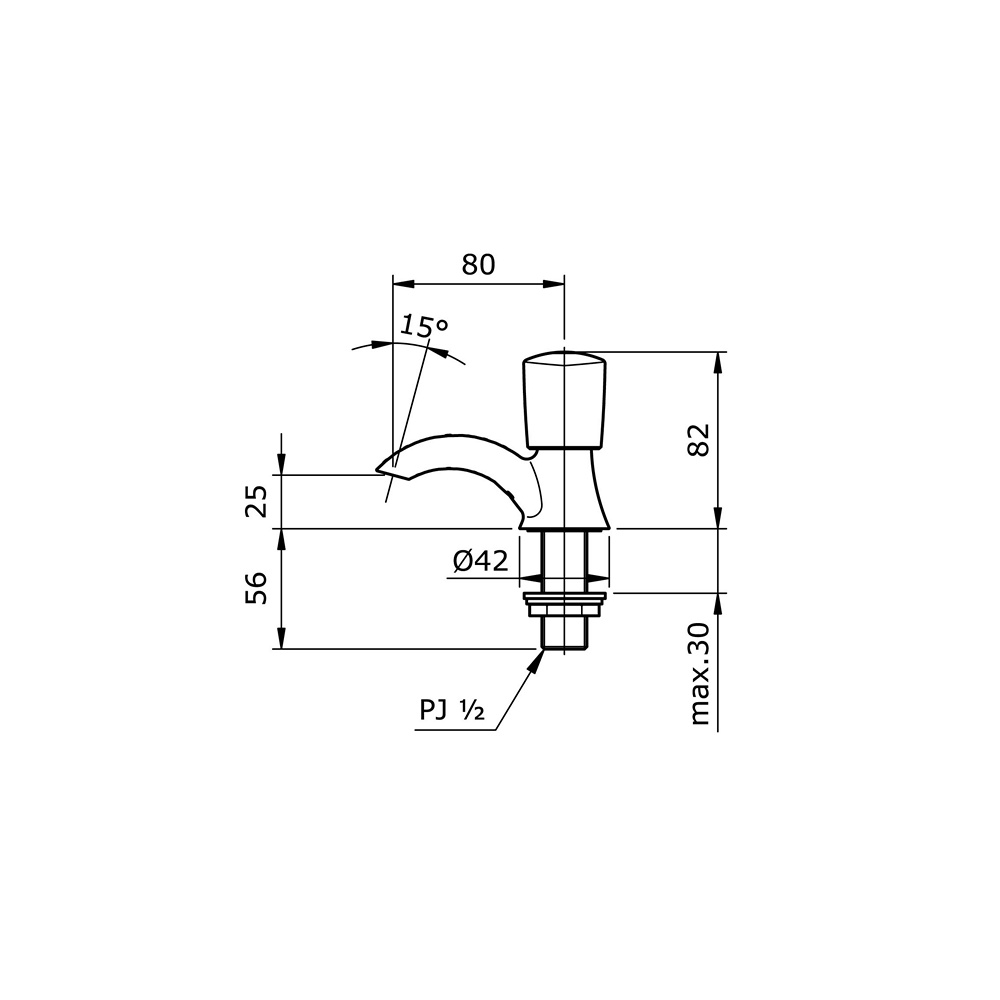 Kran wastafel TOTO TX129L cold only