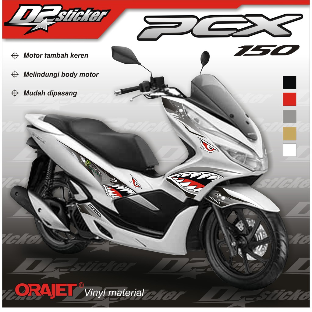 Sticker Striping PCX 150 motif Hiu/Shark
