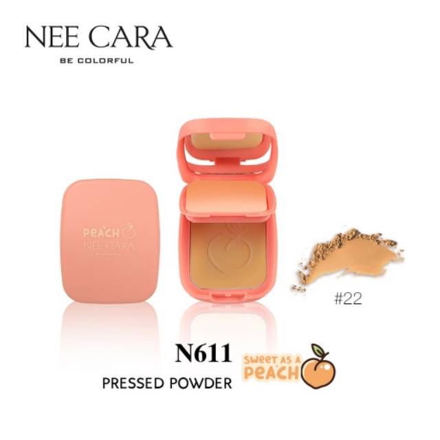 NEE CARA Pressed Powder Sweet As A Peach #N611 Thailand / Compact Powder / Bedak Padat Full Coverage