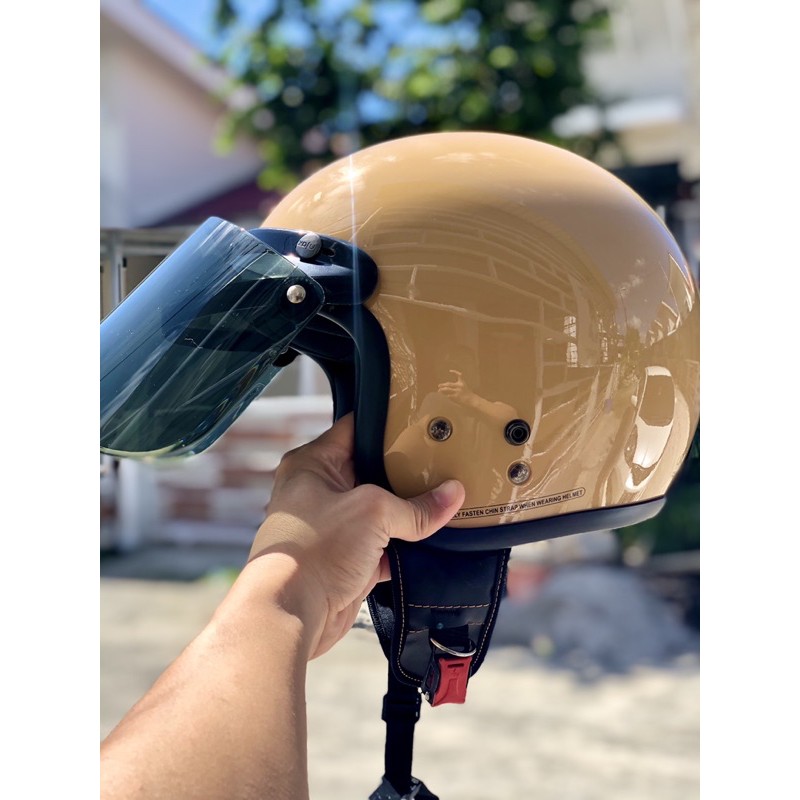 Helm Bogo Dewasa Retro Kaca Datar Sni