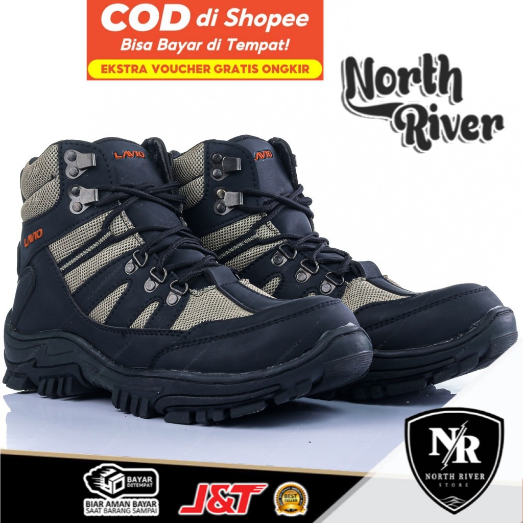 Northriver.id - SEPATU SAFETY PRIA OUTDOOR TOURING DLL BAHAN SANGAT KUAT LAVIO ARMO SEPATU LAPANGAN