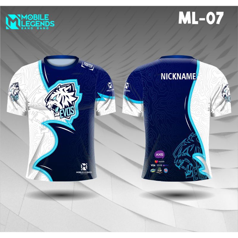 Jersey e sport evos mobile legends baju ml gamers fullprint