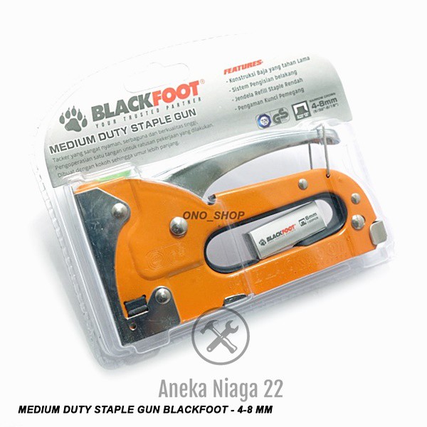 

Aneka - BLACKFOOT Staple Gun 4-8 mm Staples Tembak Stapler Tacker Jilid Buku KLP