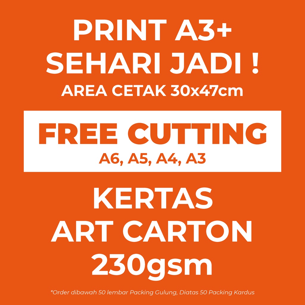 

CETAK DIGITAL PRINT A3+ ART CARTON 230gsm