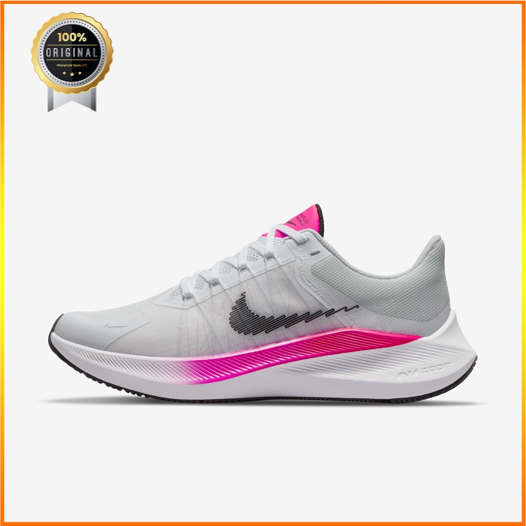 ORIGINAL Nike Sepatu Lari Wanita Zoom Winflo 8 - Putih [CW3421-100]