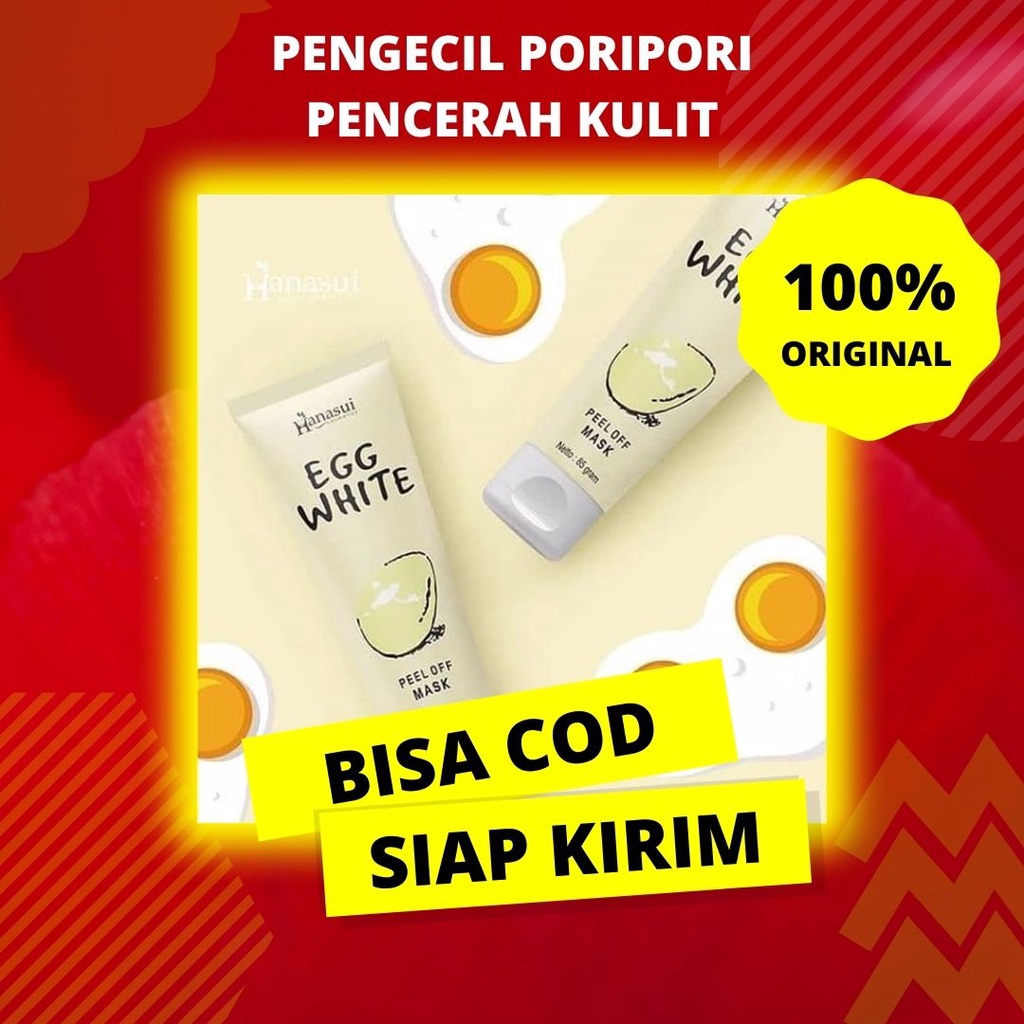 Pengecil Poripori Pencerah Kulit Masker Wajah Peel Off BPOM Putih Telur Mask Murah Pria Wanita