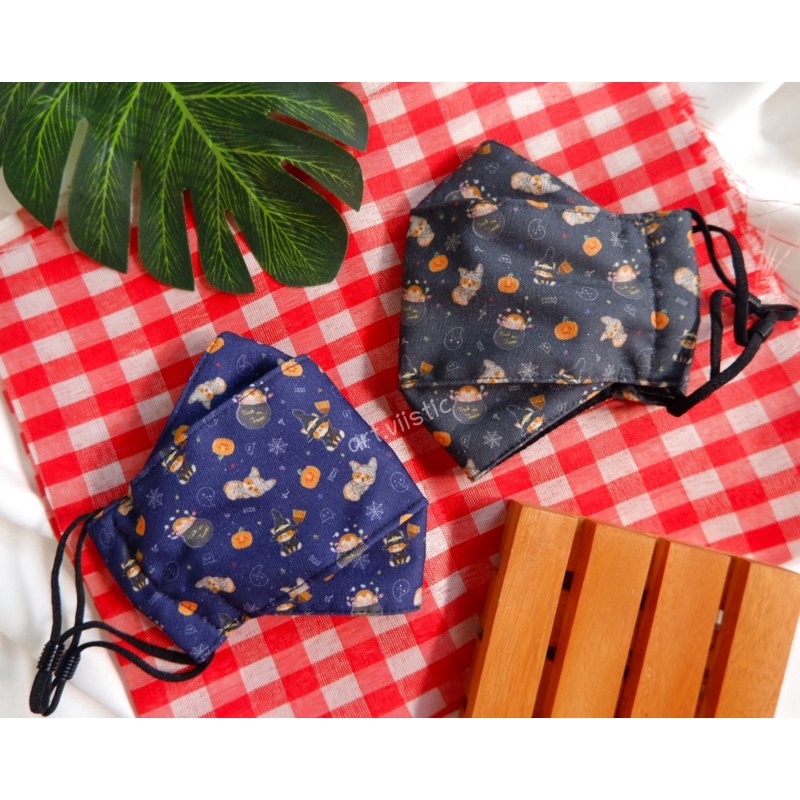 Masker 3D / Origami Corgi Halloween