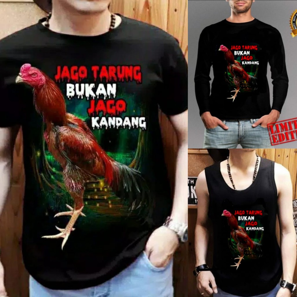 Shalch Trendy / T-shirt / SInglet / Kaos Panjang Motif Ayam Jago Tarung