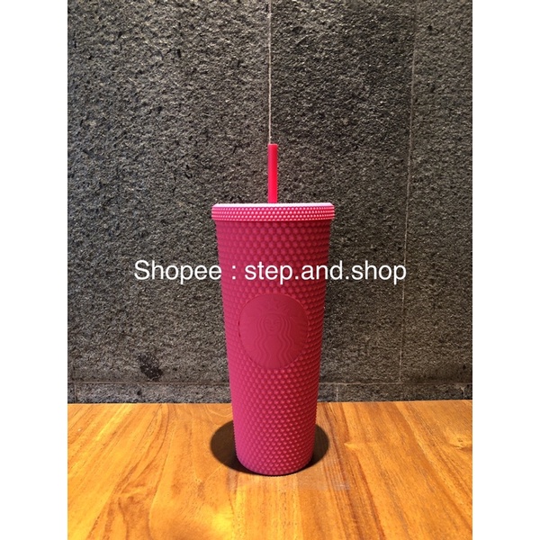 Starbucks Tumbler Taiwan Studded Bling - Ruby Pink - Trenta - Limited Edition