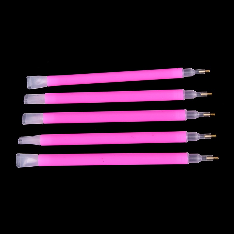 [FULL] 5Pcs/set Dual-ended Nail Art Rhinestone Gem Picker Pink Dotting Pen Manicure