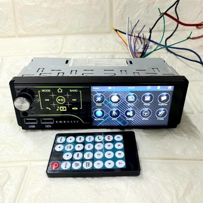 READY Tape mobil single din embassy mp5 layar sentuh Lcd 4 inch
