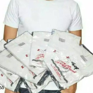 BiG PROMO Kaos oblong merk swan  bran putih polos size S 