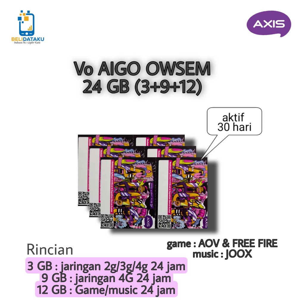 VOUCHER DATA AXIS AIGO OWSEM 24 GB (3+9+12) NASIONAL