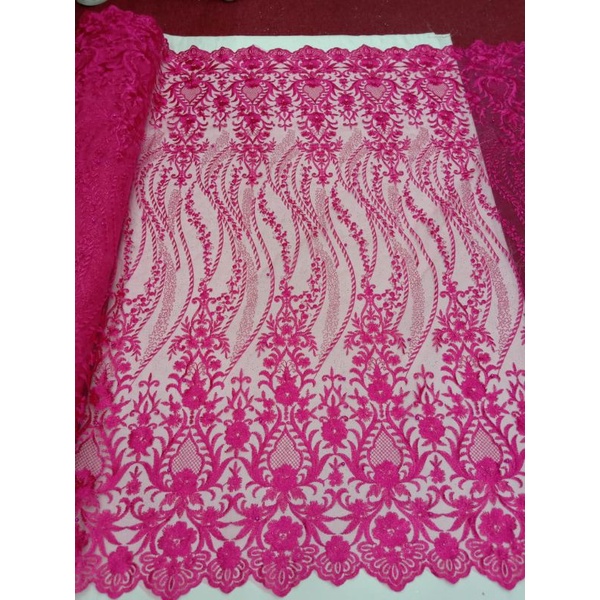 Kain Tile Elisab MXC/Tile Akar Pinggiran tebal/ Bahan kebaya