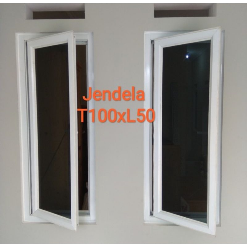 Jendela aluminium 50 x 100 ready | jendela kaca aluminium putih hitam 50x100