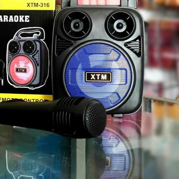 ☈ XTM-316 Speaker Mic Karaoke Wireless Portable Music Speaker Bluetooth Karaoke XTM 316 ✈